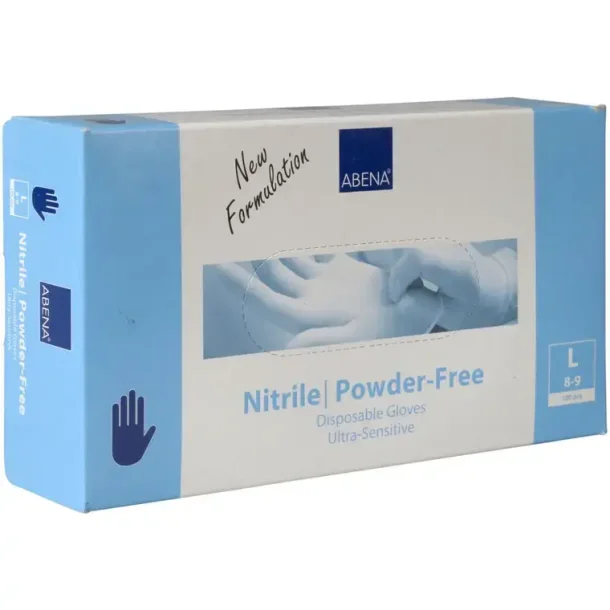 Nitril Handsker pudderfri Sort (str. L) 100 stk.