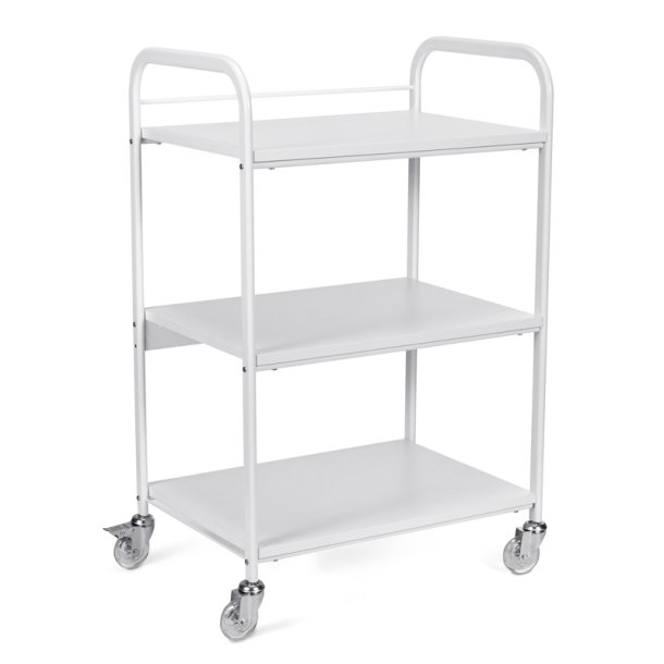 White metal and wood beauty trolley