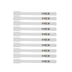 Hvide plast spartler med guld logo (Cabin Size: 10 St.pcs)