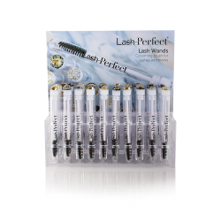 Acrylic Stand with 50 Lash Wands (10 of each style) klar akryl