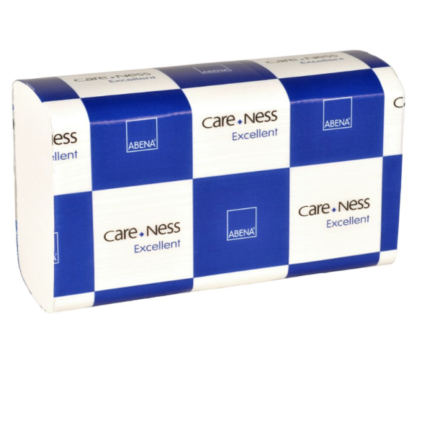 H�ndkl�deark, ABENA Care-Ness Excellent, 2-lags, Z-fold, 24x20,6cm, 8 cm, hvid, nyfiber 1 pakke