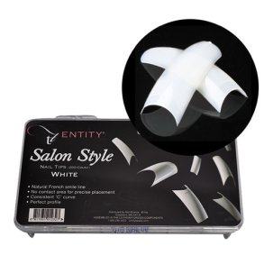 ASSORTED WHITE SALON STYLE NAIL TIPS