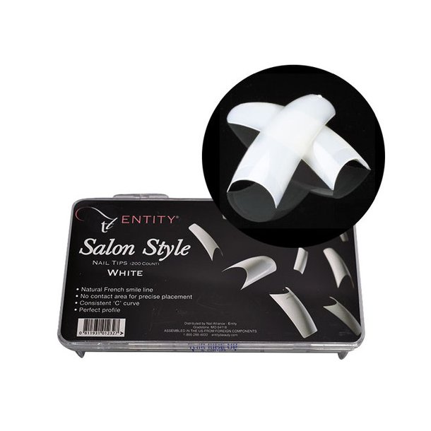 ASSORTED WHITE SALON STYLE NAIL TIPS